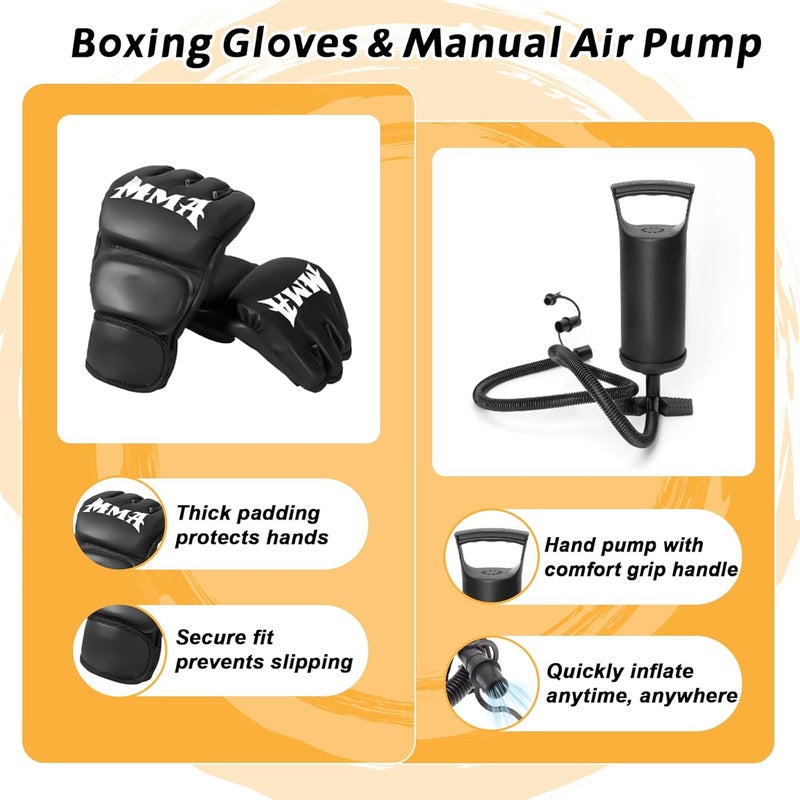 SPOXING Freestanding Punching Bag for Adult Teens, 70" Heavy Punching Bag with Boxing Gloves and Electric Air Pump for Beginners Kickboxing Training MMA Muay Thai Fitness Office Home Gym - Image 3
